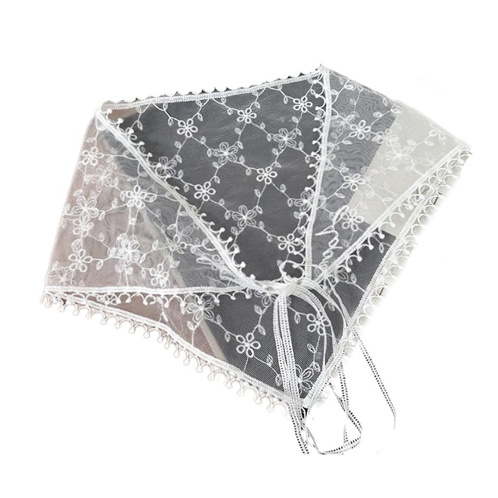 Country Styles Lace Triangle Wrap Embroidered Headscarf Bandanas for Photo Props and Home Decors Fashion Enthusiasts