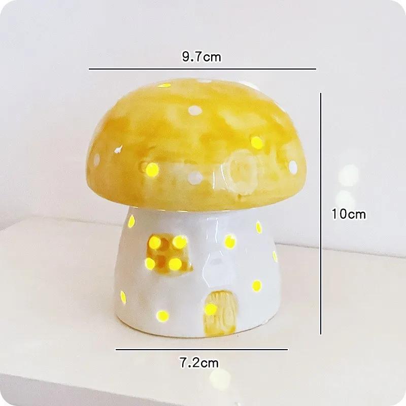 New Creative Mushroom Nightlight Bedroom Bedlight Mini Desktop Sunset Night Lamp Girl Heart Dream Ceramic Light Led Night Light