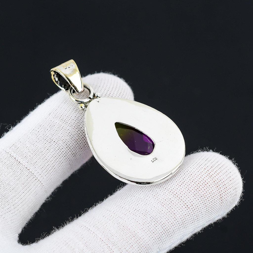 Драгоценный камень Аметрин, подвеска из стерлингового серебра 925 пробы ручной работы, дизайнерская подвеска, подвеска из драгоценного камня Аметрин для подарков