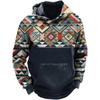 Vintage Men's Hoodie 3D Geometric Print Sweatshirts Harajuku Hooded Shirt Pullover Casual Clothes Streetwear Top Men's Clothing