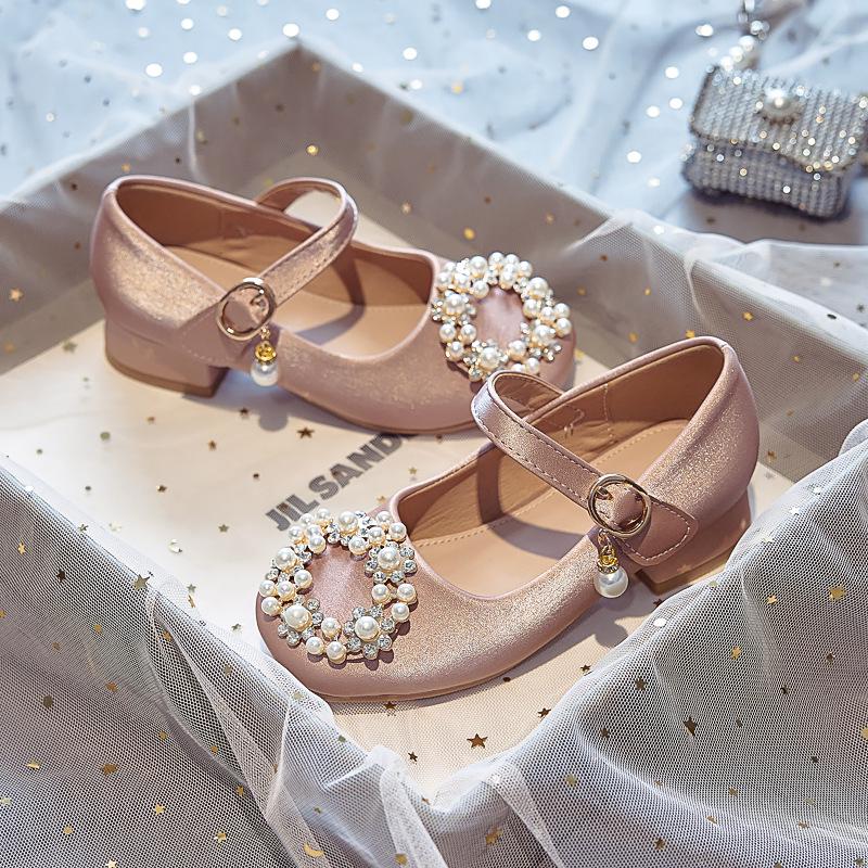 Детские туфли на высоком каблуке принцессы: Кожаная обувь Весна/Осень 2025