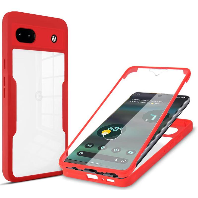 360-градусный двухсторонний гибридный прозрачный чехол для телефона для Google Pixel 6A, прочный мягкий чехол-бампер для Google Pixel 6a GX7AS GB62Z, прозрачный противоударный чехол