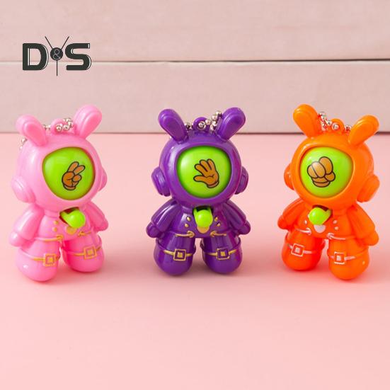 6/30 шт. Кролик-астронавт, игрушка для угадывания пальцем, пресс-игра «Камень, ножницы, бумага», мультяшный брелок с цепочкой из бусин, подарок для детей и взрослых, сувениры на вечеринку