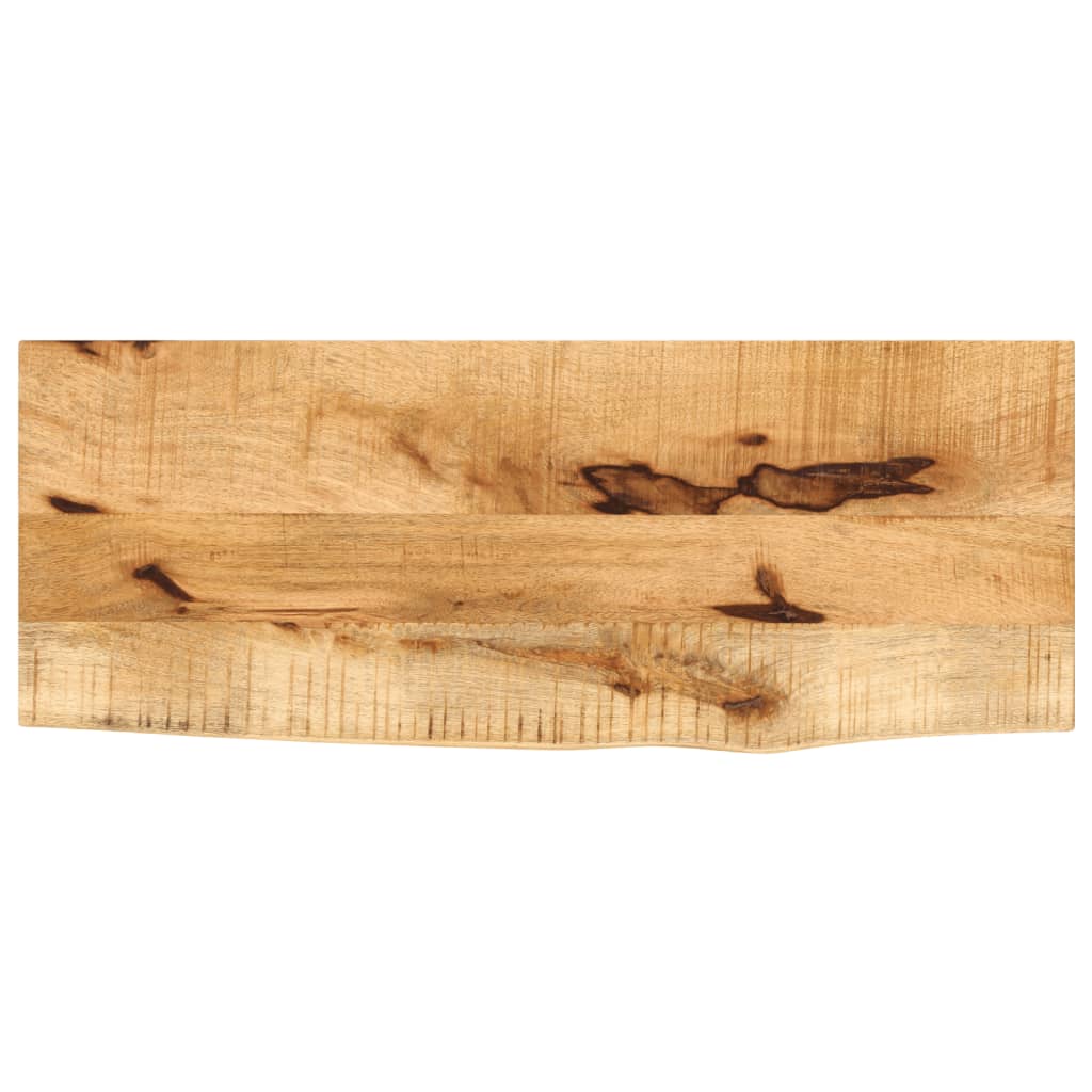 Blat Stołu, 90X20X3,8Cm, Naturalna Krawędź, Surowe Drewno Mango