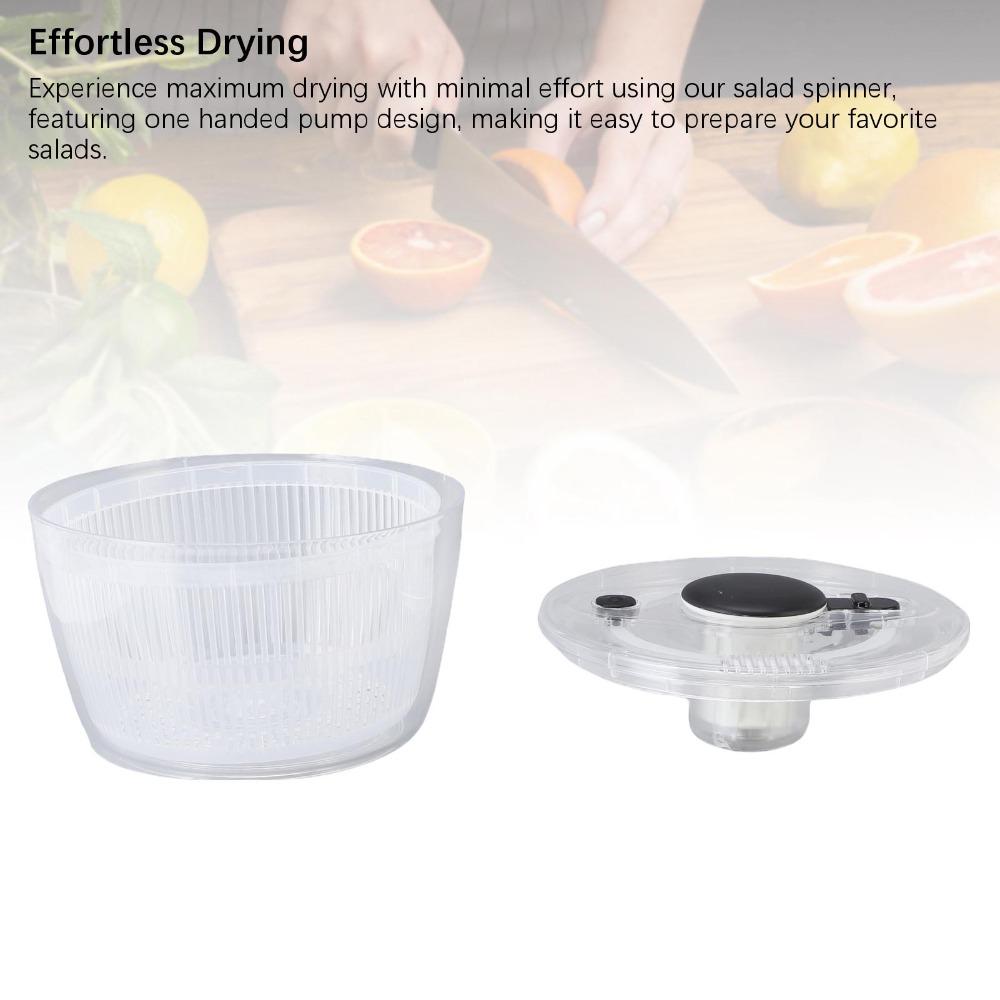 Large Capacity Salad Spinner Transparent Black Salad Washer Vegetables and Fruits