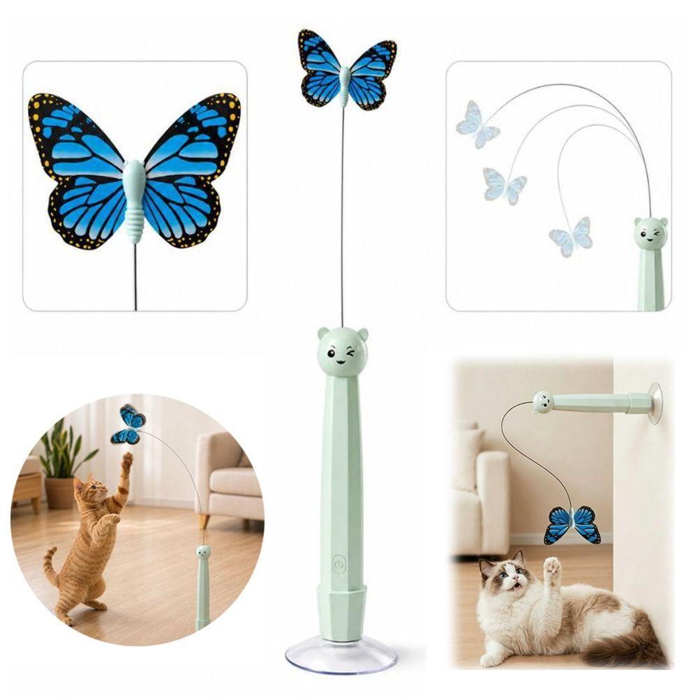 Suction Cup Base Electric Butterfly Cat Toy Electric Rotating Automatic Cat Toy Pet Gifts