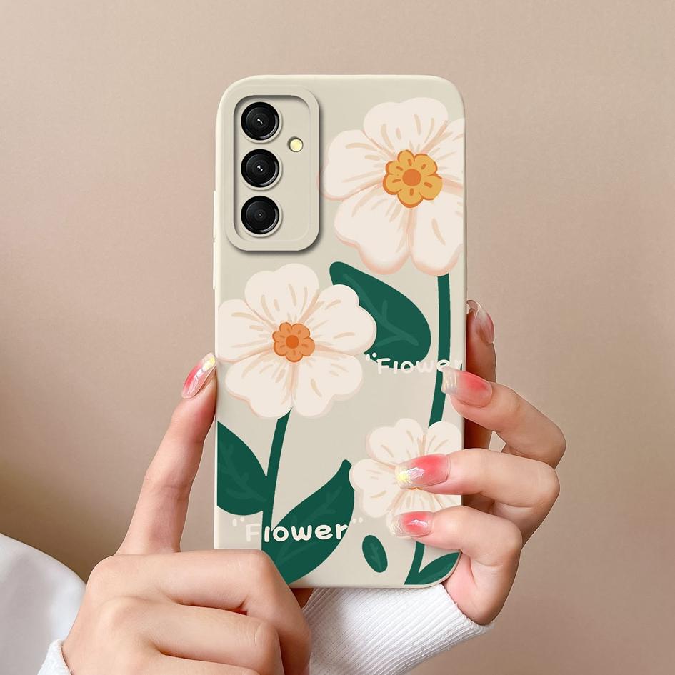 Чехол для Samsung Galaxy C55 A06 A16 S24 FE M35 M55 бампер матовый силиконовый мягкий защита камеры роскошный авокадо цветочный узор корпус телефон сумки