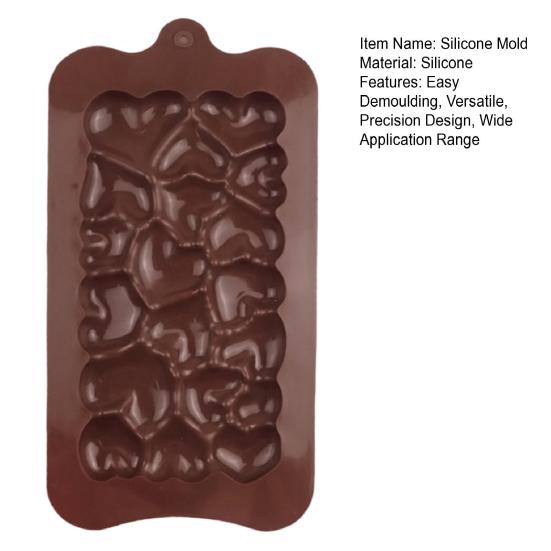 Silicone Chocolate Molds Easy Release Heart Textures Bar Molds for DIY Chocolate Bars