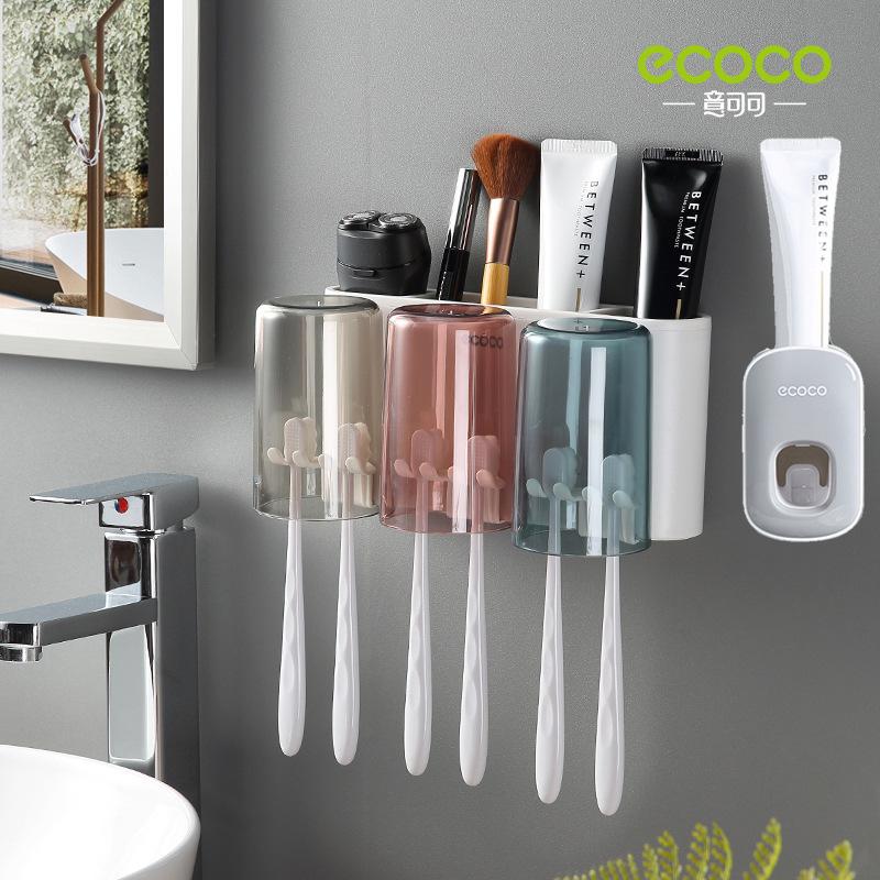 Toothbrush Cup Holder Wall-Mounted Toothbrush Rack Wall-Mounted Toilet No Punching Mouthwash Cup Electric Brushing Cup Set