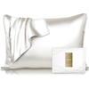 Шелковая подушка SEAWIND Silk on One 22 Shiny Hair 43 см x Чехол, 100% боковая часть, моющаяся, Momme, (Белый, 63см)