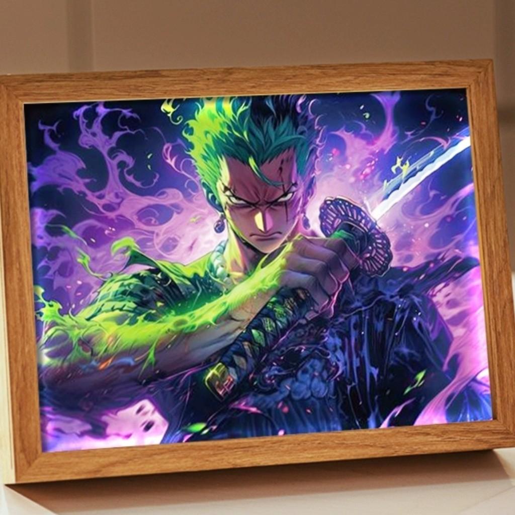 One Piece Световая картина Фигурка Луффи Зоро USB Ночник