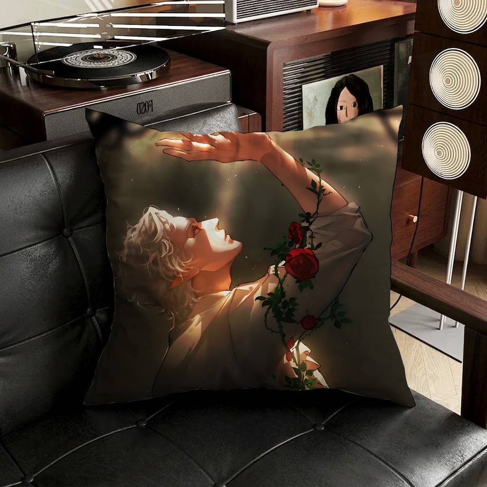 BBaldurs GGate Astarion Pillow Case Square DoubleSided Printing Short Plush Sofa Cushion Cover Bedroom Bedside Pillow