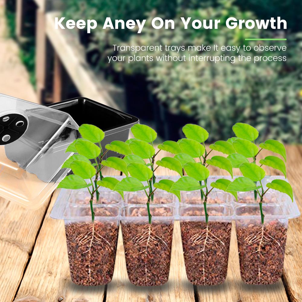 6 шт. лотков для рассады с 12 отверстиями, пластиковый ящик для выращивания семян растений, горшки для овощных и цветочных растений, ящик для выращивания рассады для сада, улицы