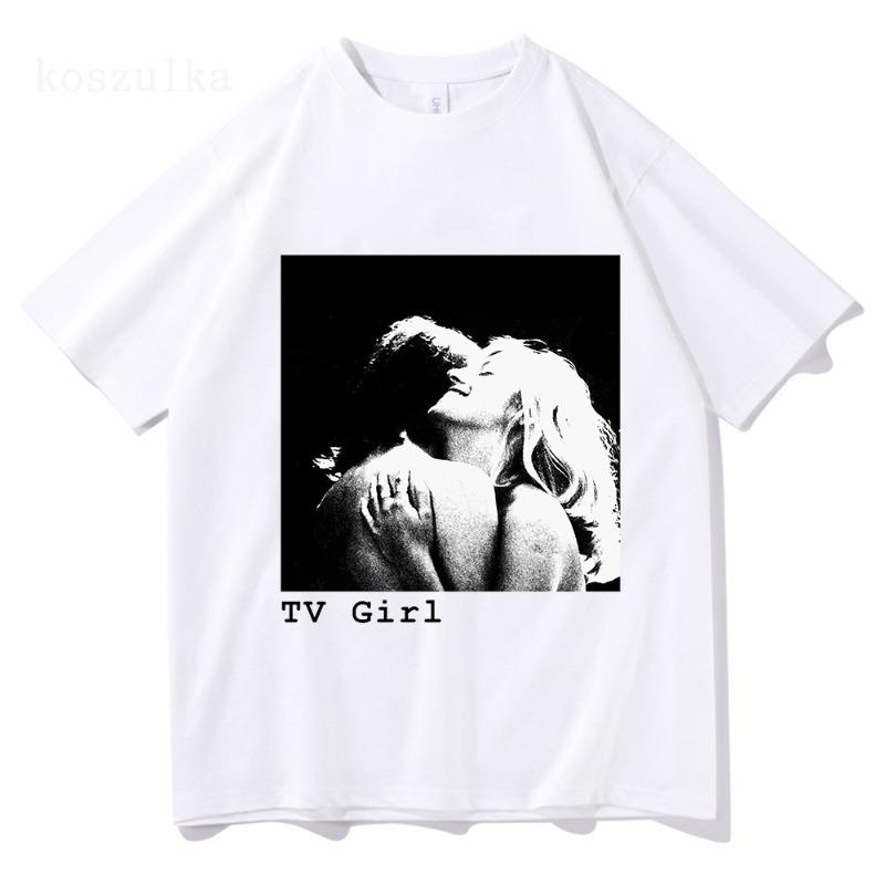 Футболка с рисунком TV Girl, короткий рукав, популярная уличная одежда, футболка, одежда в стиле аниме, всесезонная повседневная футболка, забавная одежда с принтом