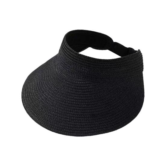 Летняя складная солнцезащитная шляпа, регулируемая эластичная пряжка, плетеная соломенная шляпа, портативная складная пляжная дорожная шляпа для женщин