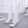 2024 Новые женские сапоги Классические белые черные туфли Роскошные модные осенние мягкие элегантные сапоги на высоком каблуке Удобные женские сапоги до колена