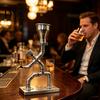 Bar Counter Whiskey Decanter Vintage Industrial Wine Dispenser, Metal Pipe Liquor Dispenser with Brass Tap, Countertop Unique Spirit Vodka Stand, Home
