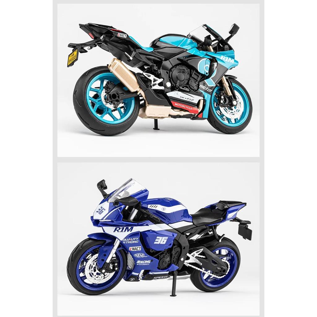 1/12 Yamaha YZF-R1M литой под давлением модель игрушечного автомобиля коллекция звуков и света внедорожный автомобиль игрушки автомобиль