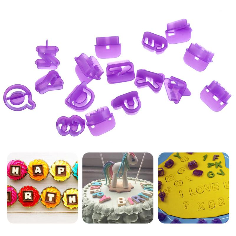 40pcs Plastic Upper Alphabet Capital Letters and Numbers Cut-Out Cookie Cutter Set for Baking Decorating Cookies Molds Tools