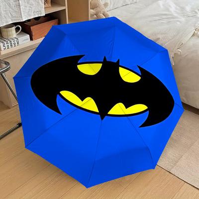 1PC Warner Batman Logo Automatic Open/Close Umbrella with Windproof, 37-Rib Sturdy Canopy, Durable Ribs1254A