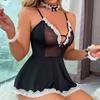 Sexy Lolita Maid Uniform Babydoll Dress Role Play for Women Lace Underwear Party Theme Costumes Loop Mi Hero Academia