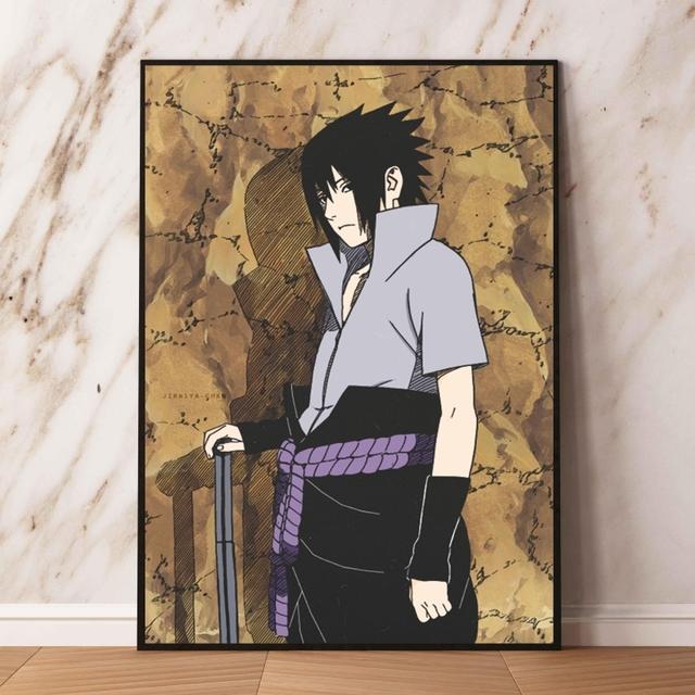 Japanese Anime Oil Painting Natuto Uchiha Sasuke Gift Manga Pictures Wall Art Prints and Prints Decoration