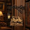 Подвесной фонарь в ретро-стиле Винтажный светильник для книжной полки с дизайном спящего кота на книге Аксессуар для книголюба Офисная лампа для чтения Декоративная светодиодная лампа для учебы