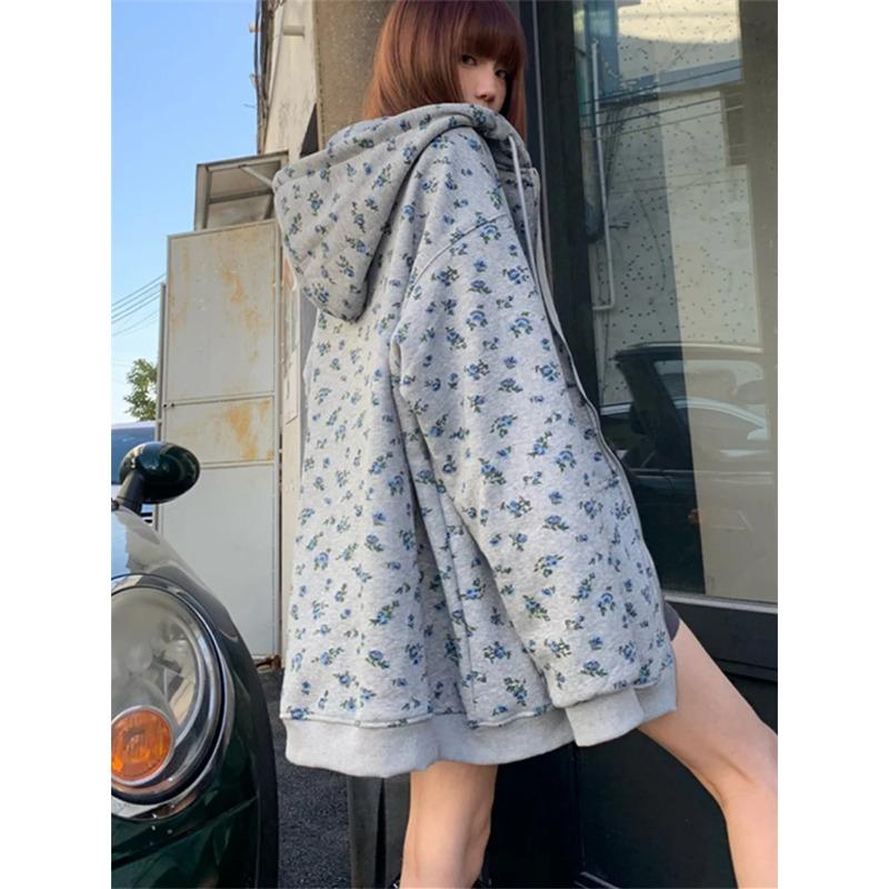 Серые печатные пальто женские с капюшоном зимние плюшевые повседневные универсальные офисные женские печатные элегантные повседневные свободные модные новые