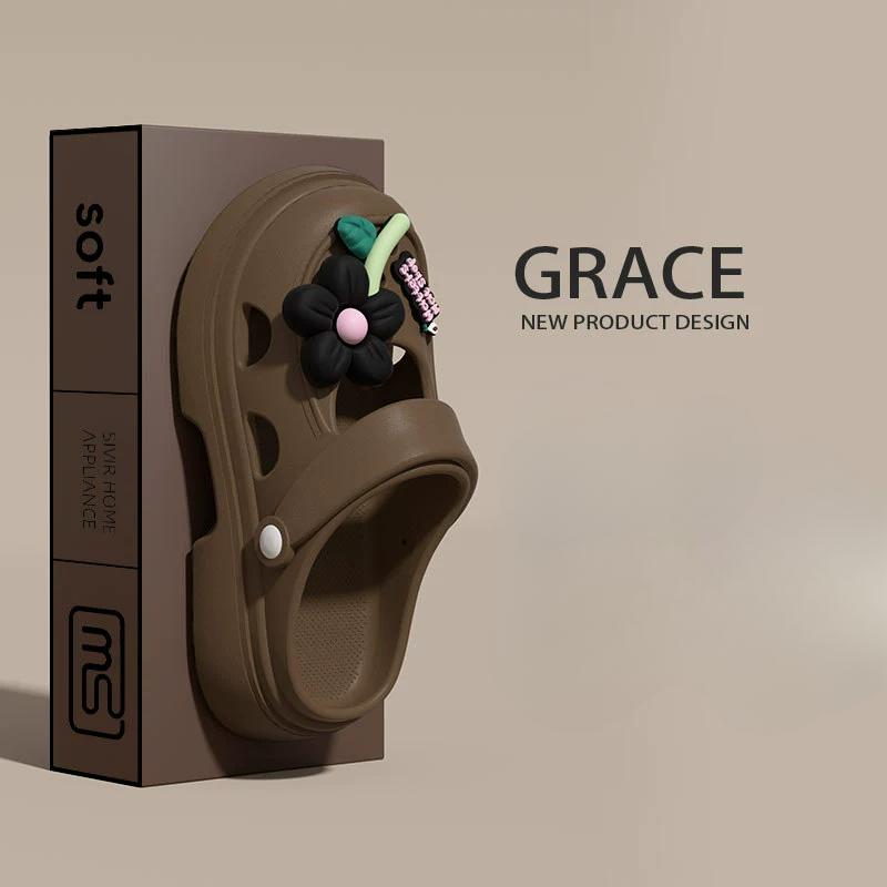 Baotou Cave Shoes сандалии на платформе женские милые мультяшные летние увеличивающие наружную одежду нескользящие женские тапочки