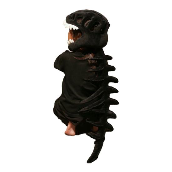 Реалистичный детский костюм скелета динозавра, 3D плюшевый наряд с молнией сзади, стиль надевания, одежда динозавра для Хэллоуин-вечеринки, косплея