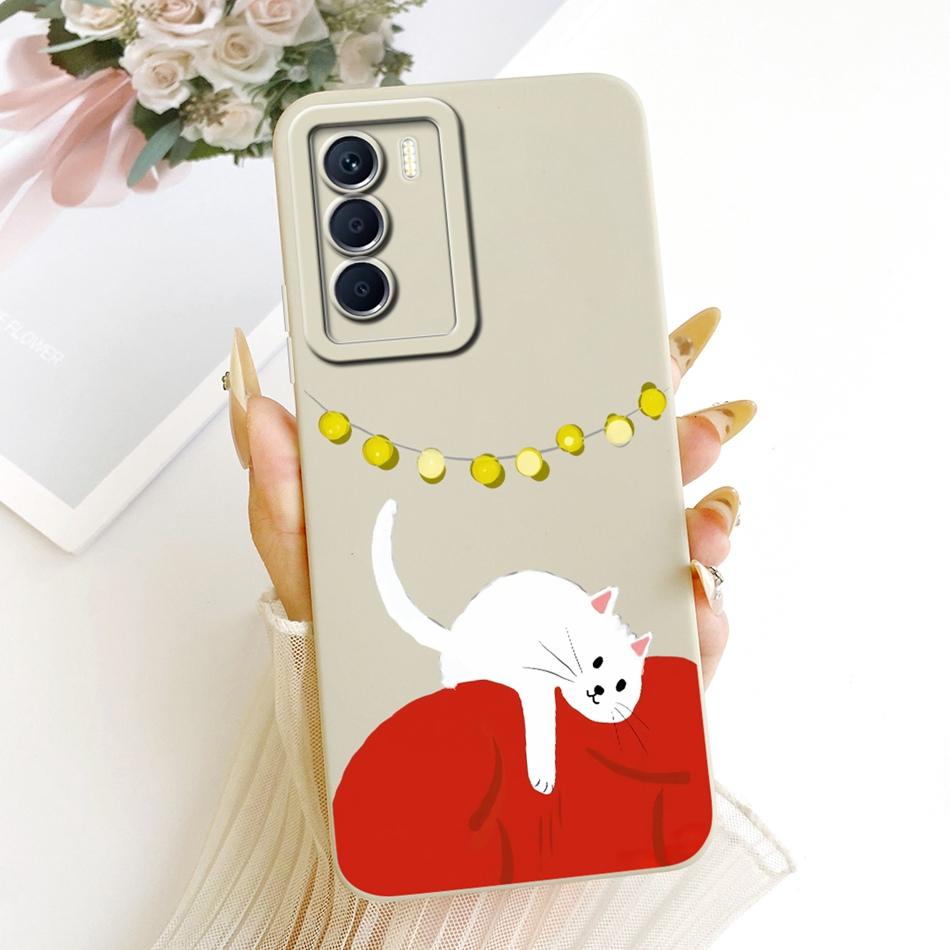 Для Infinix Zero 5G 2023 X6815C X6815D Милый Кот Цветок Мультяшный Чехол для Телефона Для Infinix Zero 5G (2023) Мягкие силиконовые бамперы