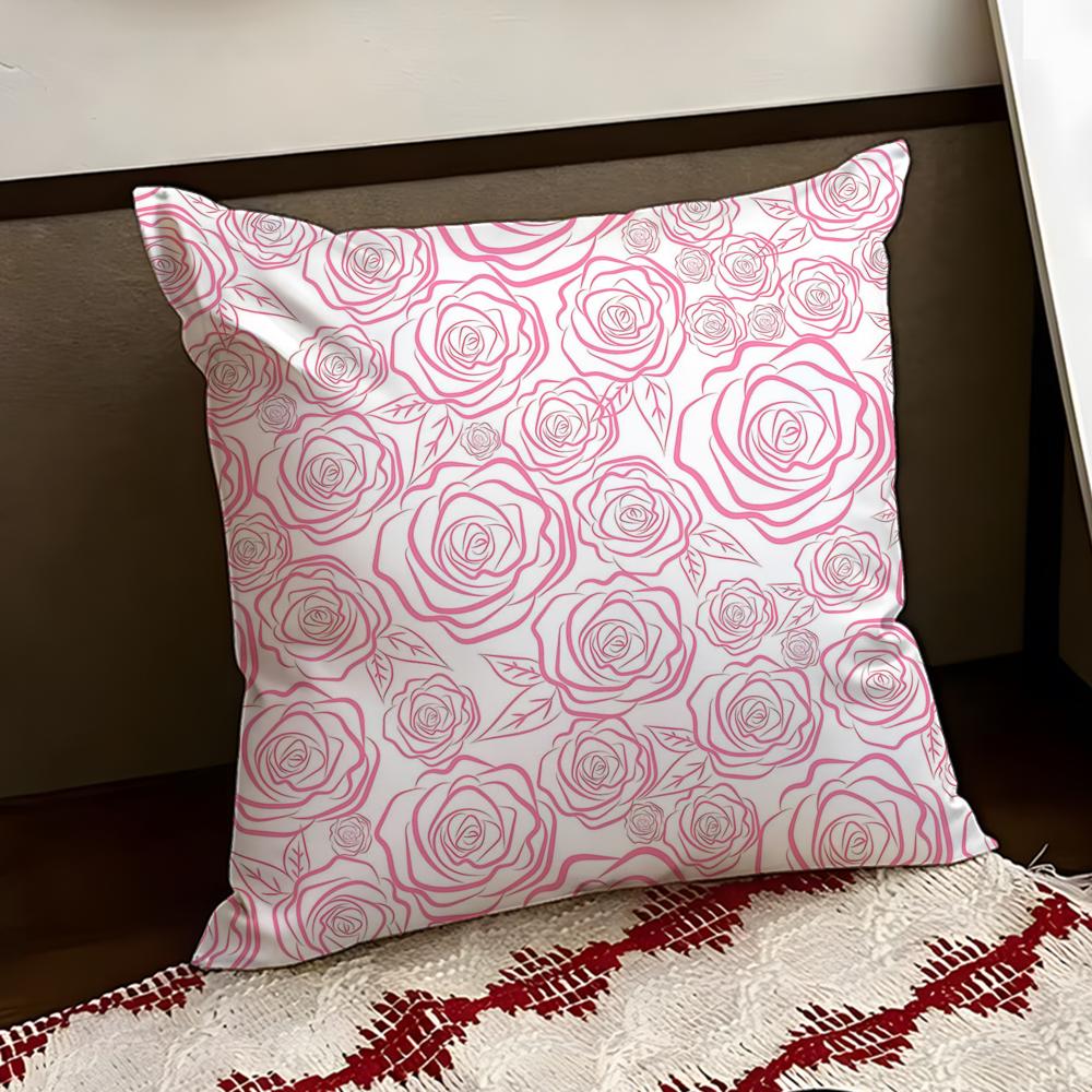 Dreamy Retro Rose Fantasy Cushion Cover Reversible Soft Durable Pillow Cover Home Car MultiScene Use for Daily Comfort