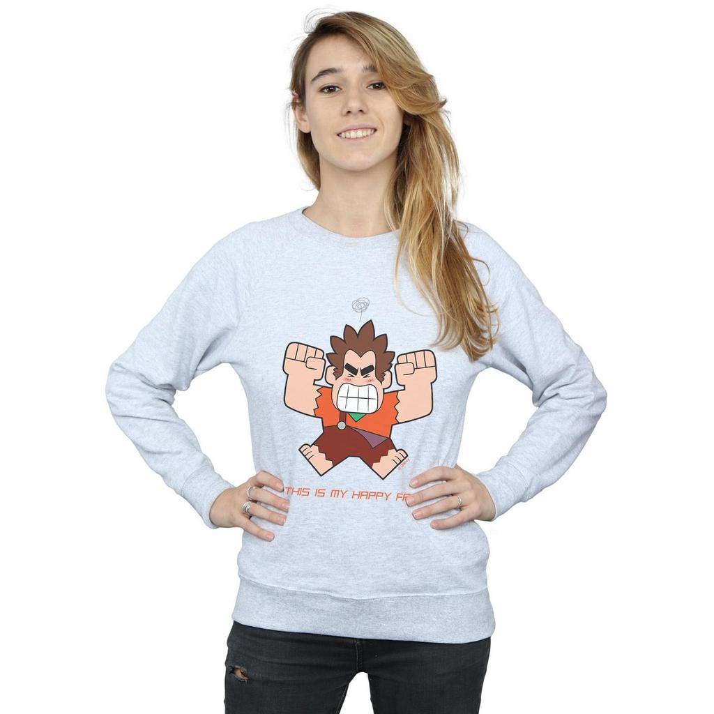 Disney Womens/Ladies Wreck It Ralph Happy Face Sweatshirt
