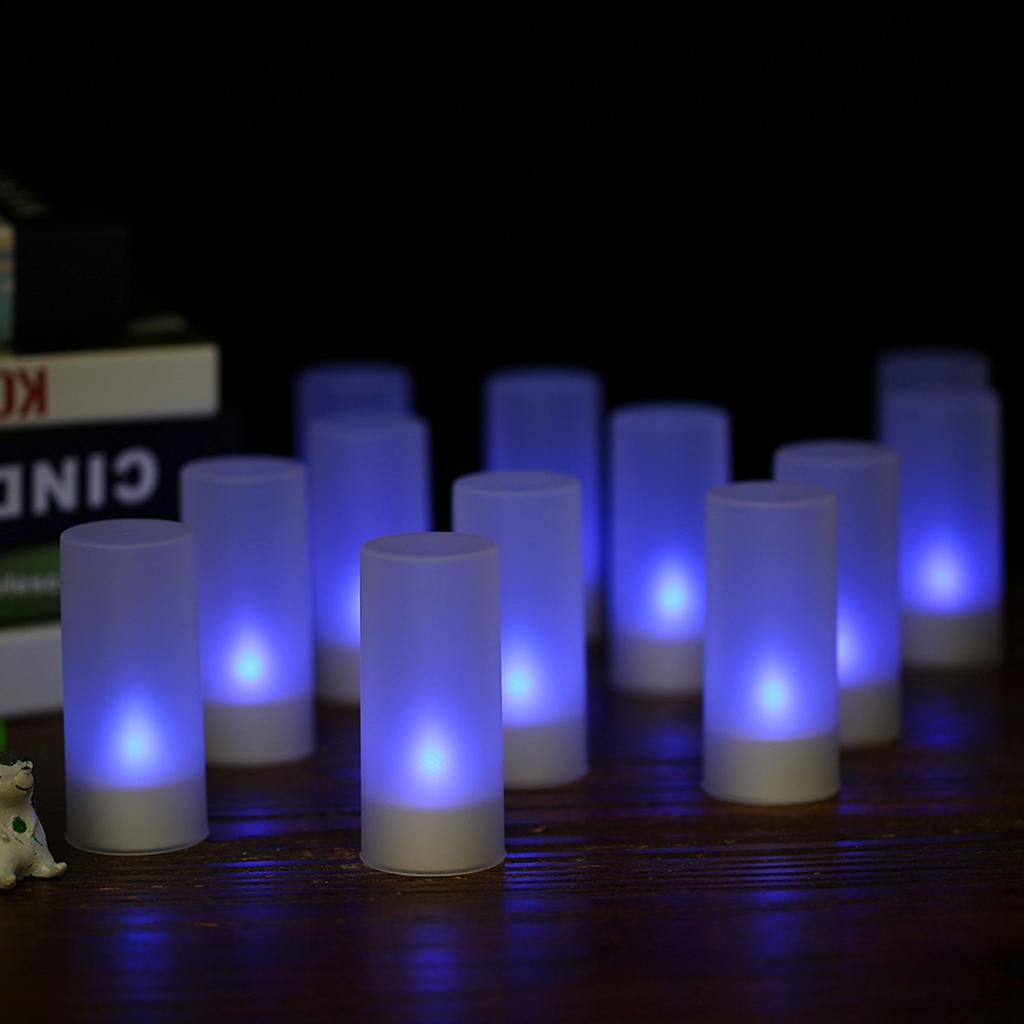 Colourful LED Candle Light Rechargeable Simulation Flameless Tea Candle Lights With Frosted Cup for