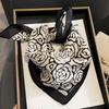 100% Real Silk Scarf Women Elegant Floral Print Foulard Neck Hairband Female Small Square Scarves Spring Kerchief Tie 2025 New
