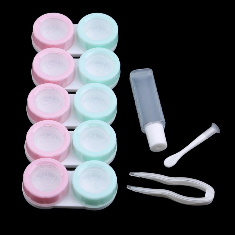 Прозрачные наборы с двойной коробкой из 6 шт., футляр для контактных линз, герметичный контейнер, коробка для линз