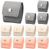 12Pcs Jewelry Bag Foldable Ring Storage Bag Leather Jewelry Necklace Storage Case Earring Organizer Bag for Travel Business Trip