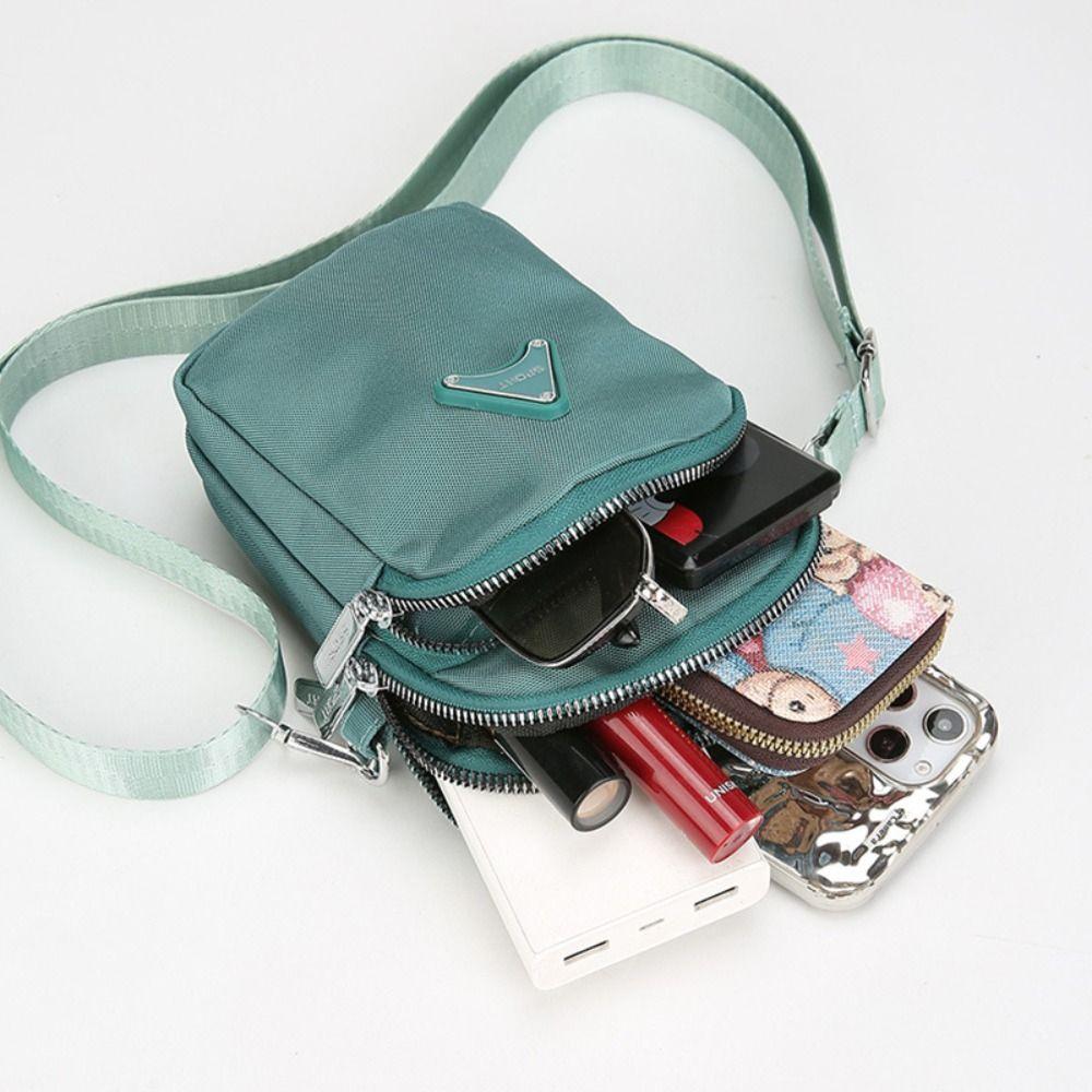 Multifunction Crossbody Bag Nylon Small Phone Bag Simple Canvas Shoulder Bag  Daily