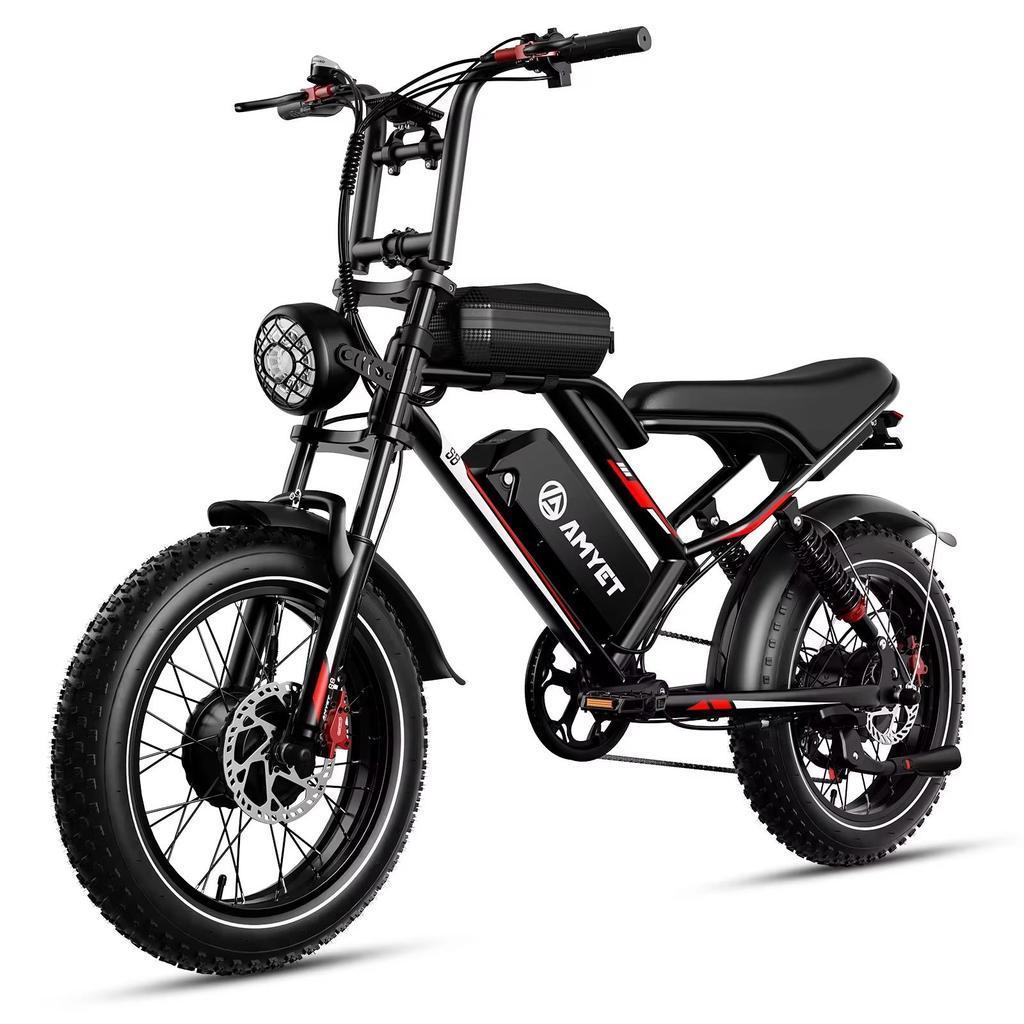The new 2026 Aike 2000W electric motor with 48V 25AH battery, full suspension shock absorption, off-road electric bicycle.