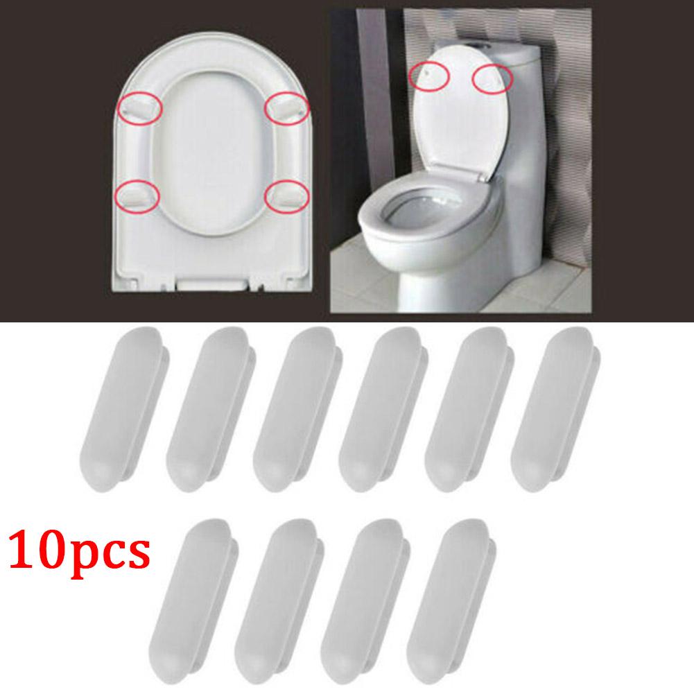 10pcs Toilet Lid Plastic Antislip Gasket Toilet Seat Shock-Proof Buffers Rubber Pad Cover Bumper Shock Bathroom Fixtures