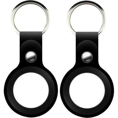 Чехол - Phonillico - AirTag 2021 - Набор из 2 штук - Черный силикон - Мягкий Нескользящий