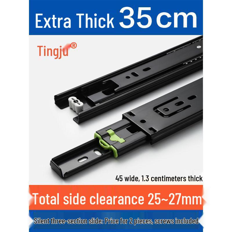 Бесшумные очень толстые направляющие для ящиков из нержавеющей стали с демпфированием отскока