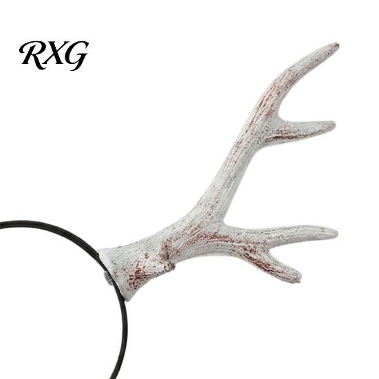 Потрепанная ретро ободок с рогами, Хэллоуин, ободок с оленьими рогами, реалистичный лесной косплей костюм, готический ободок для женщин, эластичный