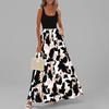 Женские платья с высокой талией, платье с цветочным принтом, элегантное модное макси-сарафан в повседневном винтажном стиле для весны и лета