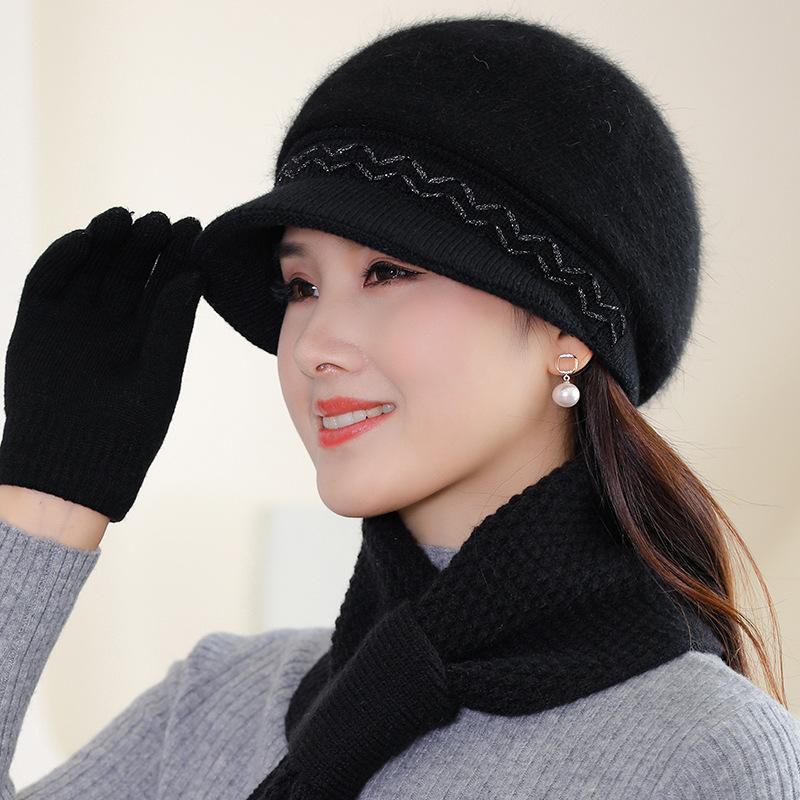 Осень-зима Толстая шапка для мамы и бабушки Вязаная шерстяная шапка для женщин среднего возраста Пожилые шапки В наличии Коллекция волос