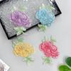 Многоцветный ручной работы из бисера и пайеток трехмерный патч в виде розы, одежда, топ, футболка, декоративная тканевая наклейка, аксессуары