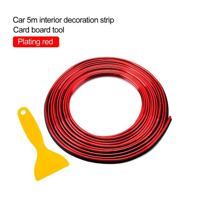 5M/Pcs Universal DIY Car Styling Flexible Interior Decoration Molding Trim Strips Auto Door Edge Sticker Auto Chrome Decor Trim