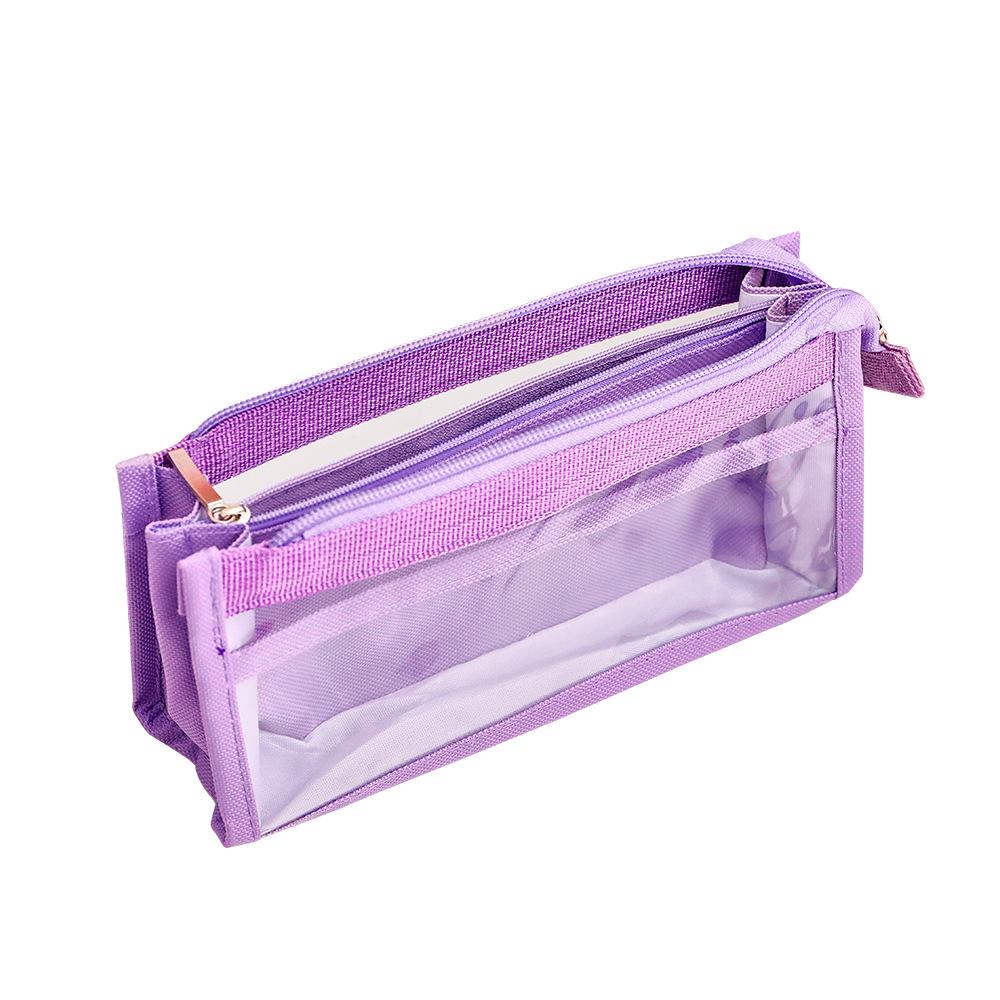 6-Layer Cartoon Mesh Pencil Case - Large, Transparent, Multi-Section Student Storage Bag