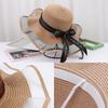 UV Protection Bow Straw Hat Weave Outdoor Visor Cap Fashion Sun Protection Cap  Vacation