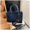 Contrasting Color Splicing Denim Bag Women's Large-capacity New Summer Messenger Bag Casual Portable Tote Bag